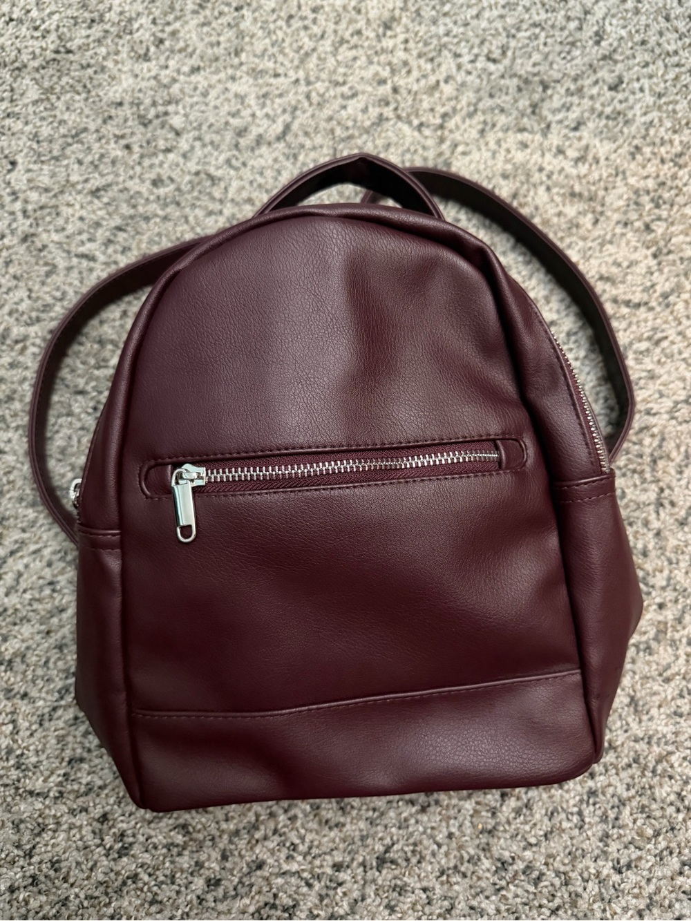 wild fable Small Burgundy Faux Leather Backpack